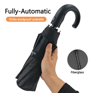 Portable 3-Folding Automatic Windproof Sunshade Umbrella Custom Logo Personal Fashion Designer Rain Guard for Travel