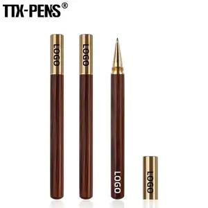 TTX Promotion Graduation Gift Kunden spezifisches Logo Holz Roségold Kugelschreiber Kugelschreiber Rollerball Stift zum Schreiben