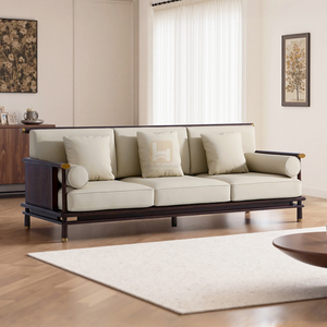 Ensemble de canapés en <span class=keywords><strong>cuir</strong></span> <span class=keywords><strong>microfibre</strong></span> avec cadre en bois massif de style antique, coussin en éponge de haute qualité, personnalisation, hall d'hôtel, appartement, villa - Product Image 4