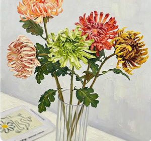 Fleur artificielle haut <span class=keywords><strong>de</strong></span> gamme LUYI, dahlia/chrysanthème vert à tige unique en PU, toucher réel, pour mariage, Saint-Valentin, Noë<span class=keywords><strong>l</strong></span>, décoration intérieure - Product Image 4