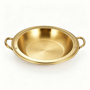 FLEY Promotion : Petite marmite à fond plat en acier inoxydable et <span class=keywords><strong>Wok</strong></span> à paella à bord large avec doubles poignées, corps épais classique, pour cuisson à sec - Product Image 4