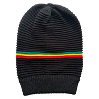 Berretto Invernale in Cotone Lavorato a Maglia Personalizzato, Cappello Caldo a Righe Lunghe Stile Rasta