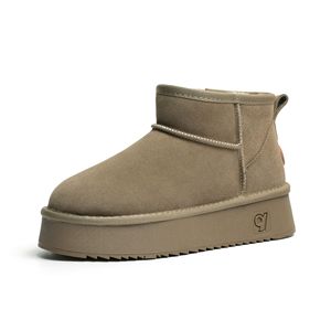 <span class=keywords><strong>Bottes</strong></span> de Neige Classiques Montantes en Véritable Cuir de Mouton Double Face <span class=keywords><strong>Fourrées</strong></span> Laine Mérinos Thermiques Hiver à Enfiler Automne pour <span class=keywords><strong>Femme</strong></span> - Product Image 3