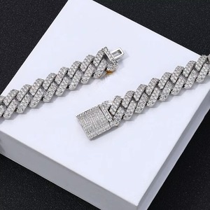 Chaîne cubaine VVS1 Urban Sovereignty en moissanite, argent 925, géométrie miroir-symétrique, plaqué or 18 carats, maille Miami, testée et approuvée - Product Image 6