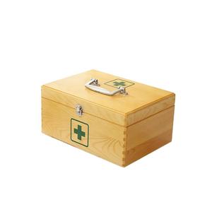 Cassetta per medicinali per uso domestico kit di pronto soccorso in legno vuoto portatile borsa per medicinali a due strati - Product Image 6