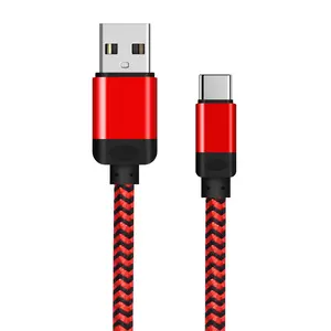 USB Cable Charger 2A Fast USB Charging Cable Custom 10ft 3m Nylon Braided USB Mobile Phone Charger Cords