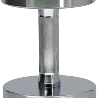 Peralatan Gym portabel Dumbbell 12.5kg Set, gagang lurus berkontur klasik bulat kepala datar bobot baja krom