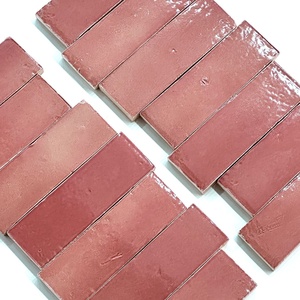 Ubin porselen Zellige merah muda gradien buatan tangan ubin Interior pedesaan akhir berkilau untuk kotak aplikasi dinding lantai - Product Image 4