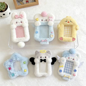 Wholesale Custom Hamburger Dog Angel <b>Cat</b> <b>Plush</b> Card Holder Keychain for 3 Inch Idol Polaroid Photo ID Card Lanyard - Product Image 1