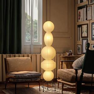 Wabi-Sabi meubles grand abat-jour en papier LED <span class=keywords><strong>boule</strong></span> de papier de riz lampadaires pendentif pour salon chambre Loft décor à la maison - Product Image 2
