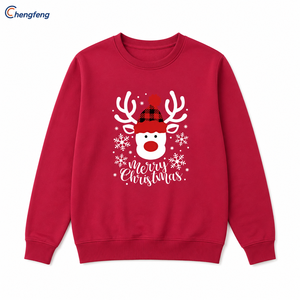 Suéter Navideño Personalizado con Logotipo, Suéter de Cuello Redondo de Manga Larga con Estampado de Reno y Copo de Nieve, Suéter Navideño Feo al por Mayor OEM - Product Image 3