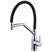 Robinet de cuisine rotatif chaud-froid à aspiration magnétique russe, en alliage de cuivre électroplaqué, avec cartouche céramique, monotrou, en silicone