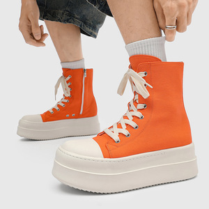 Bottes de style militaire - nouvelles bottes d'hiver tendance rouges pour femmes à semelle épaisse et hauteur cheville, pour hommes et femmes - Product Image 3