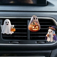 Diffuseur de parfum en acrylique en forme de citrouille d'Halloween pour grille d'aération de voiture, clip décoratif d'intérieur anti-odeur