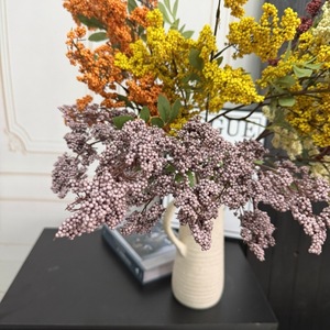 Bouquet de fruits artificiels d'automne Mu Jinxi, branche unique, fleurs décoratives en mousse pour la maison, mariage, usage ornemental - Product Image 1