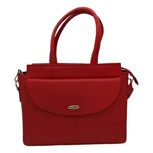 Porte-documents en cuir de vachette rouge ciselé Fana Francis avec fermeture à rabat, sac d'affaires pour hommes - Product Image 1