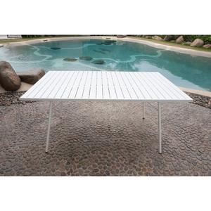 TABLE MODULABLE SANTORINI CM 120X80 H 74 ACIER BLANC - Product Image 1