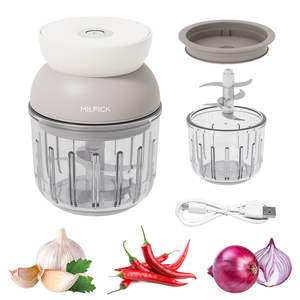 Accesorio de cocina Uso doméstico Cocina de vidrio Mini cuchillas afiladas Picadora de carne Picadora de ajo de alimentos de alta velocidad - Product Image 1