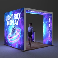 Boîte à lumière LED personnalisée sans cadre en tissu pour salon professionnel, équipement d'exposition en gros, stands de présentation