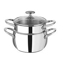 Casserole en acier inoxydable 316L avec couvercle en verre, pot de cuisson pour cuisinière à induction et cuisinière à gaz, compatible lave-vaisselle, ustensiles de cuisine