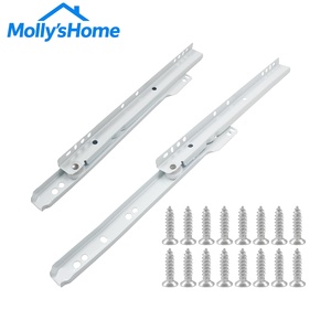 Riel deslizante de acero aleado recubierto de blanco de 10 pulgadas Elite, extraíble y de deslizamiento suave, para cajones de mesitas de noche - Product Image 1