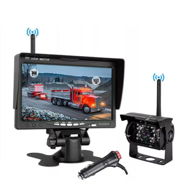 7 Inch Wireless HD Backup Camera Kit 12V 24V Rearview Reversing System for Truck Caravan RV Trailer Waterproof Function