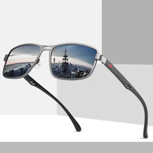 Óculos de sol quadrados polarizados espelhados, com lentes polarizadas e bloqueio uv400, para homens