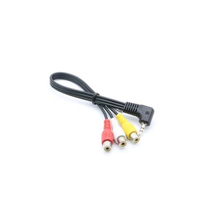 OEM ODM jack 3.5mm câble à angle droit de 90 degrés mâle à 3 <span class=keywords><strong>RCA</strong></span> Femelle Adaptateur Répartiteur Audio Vidéo câble AV TV - Product Image 2
