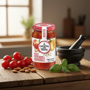 Salsa Pesto Piccante alla Peperoncina e Mandorle della Nonna, Barattolo da 190g, Confezione da 12 - Product Image 3