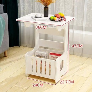 Mesa Auxiliar Estrecha con Estante de Almacenamiento, Mesa de Noche Delgada <span class=keywords><strong>para</strong></span> Espacios Pequeños, Sala de Estar, Dormitorio - Product Image 4