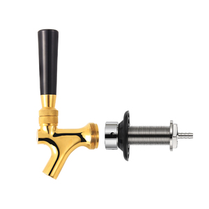 Robinet de bière à fermeture automatique à ressort, robinet de bière doré avec tige de mamelon, distributeur de robinet de fût Homebrew mural de <span class=keywords><strong>style</strong></span> américain - Product Image 3