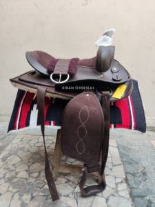 Sillín de cuero hecho con cuero DD, disponible en Color negro y marrón, para montar a caballo, ecuestre, hecho a mano con almohadilla y giratoria - Product Image 4