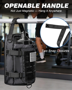 Sac de sport magnétique personnalisé avec porte-bouteille et 4 aimants N52 intégrés, bandoulière, cadeau fitness pour homme - Product Image 3