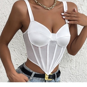 MANNI <span class=keywords><strong>Bustier</strong></span> en maille pour <span class=keywords><strong>femme</strong></span> Top court Push up Corset Tops Bra White <span class=keywords><strong>Bustier</strong></span> Tops pour <span class=keywords><strong>femme</strong></span> - Product Image 4