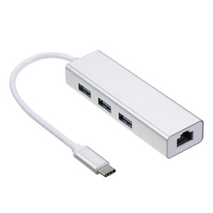 Nuevo <span class=keywords><strong>Hub</strong></span> <span class=keywords><strong>USB</strong></span> <span class=keywords><strong>C</strong></span> 4 en 1 de Aluminio con Gigabit Ethernet y 3 Puertos <span class=keywords><strong>USB</strong></span> para MacBook Pro/XPS, Estación de Acoplamiento Portátil - Product Image 2