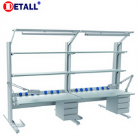 Banc de travail de laboratoire dentaire électronique ESD, table de conception moderne en métal pour les techniciens dentaires et la réparation informatique