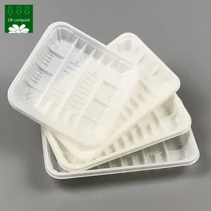 Đĩa Nhựa Dùng Một Lần Phân Hủy Sinh Học 100% PLA Dịch Vụ OEM Đĩa Tròn Khay Thịt Khay Sushi Nhựa Sinh Học