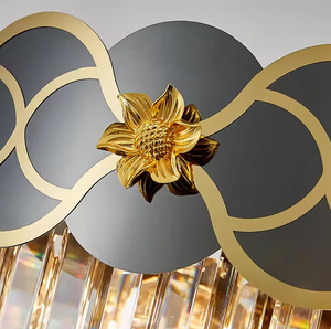 Lámpara de techo colgante de metal para decoración del hogar, iluminación de araña de cristal para sala de estar - Product Image 5