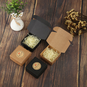 Boîte à bijoux en papier kraft blanc, recyclage des savons faits à la main, cadeau noir, emballage - Product Image 6