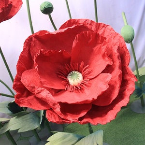 Fiori di Papavero Artificiali Giganti Rossi in Carta Crespa, Perfetti per Decorazioni di Matrimoni, Feste e Festività - Product Image 4