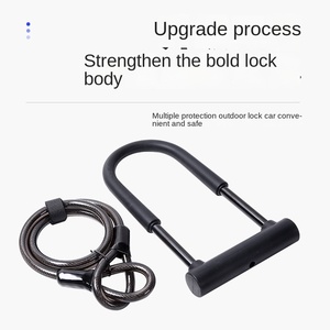<span class=keywords><strong>Antivol</strong></span> à chaîne en acier trempé, forme D plus longue, modèle LU2, commande par bouton-poussoir, portable, pour vélo électrique - Product Image 4