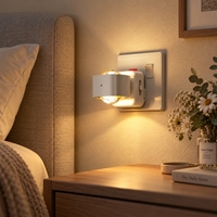 Projecteur LOHAS Veilleuse LED Moderne Super Lumineuse avec Capteur Crépusculaire, Boîtier Blanc, à Brancher pour Chambre à Coucher