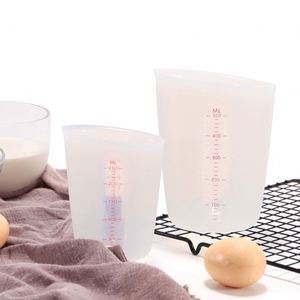 Ustensiles de cuisson pour la maison et la cuisine, tasses à mesurer en silicone DIY, double échelle, résistantes à la chaleur, compatibles lave-vaisselle, tailles 500 ml - Product Image 2
