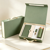 Ensemble cadeau d'affaires de luxe haut de gamme personnalisé avec logo, impression sérigraphique exquise, carnet A5, thermos, batterie externe, porte-clés, entreprise