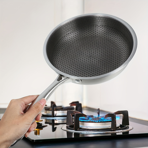 Sartén <span class=keywords><strong>de</strong></span> Acero Inoxidable <span class=keywords><strong>de</strong></span> Alta Calidad con Superficie Antiadherente <span class=keywords><strong>de</strong></span> Panal - Utensilio <span class=keywords><strong>de</strong></span> Cocina Plano <span class=keywords><strong>para</strong></span> Todas las Estufas: Gas, Inducción, Eléctrica - Product Image 2
