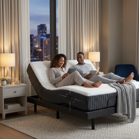 Matelas intelligent Xiarsr avec moteur Okin allemand, contrôle à distance par application, soutien réglable du dos et des jambes, hypoallergénique, respirant, moderne, pour hôpital