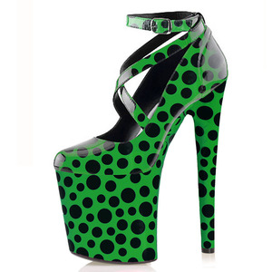 Zapatos Tacones Chaussures Talons Vert 20CM Wave Point Roman Round Toe Shoe Pole <b>Dance</b> Platform High <b>Heels</b> for Women - Product Image 2