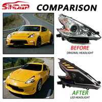 Ensemble de phares LED automatiques SINDAR, accessoires de phare modifiés pour Nissan 370Z Fairlady Z Z34 2009-2021 09-21, nouveau style de lumière