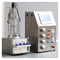 Bioréacteur automatique de laboratoire de 2 L, réservoir en verre et acier inoxydable pour la fermentation et l'extraction d'acide hyaluronique, composants principaux PLC, CE
