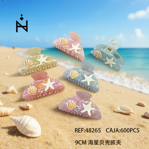 Fermacapelli a Forma di Conchiglia e Stella Marina 9Cm Accessorio per Capelli da Donna - Product Image 2
